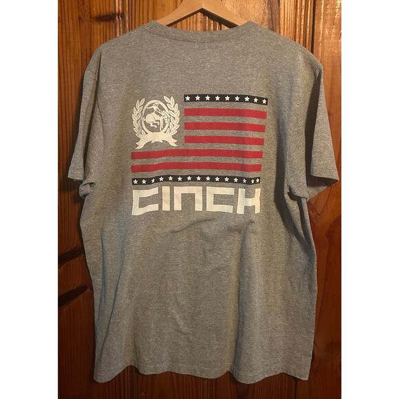 Cinch Jeans Men's T Shirt Short Sleeve Logo Graphic gray size large - Picture 1 of 3